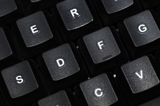 Closeup shot of a computer key board