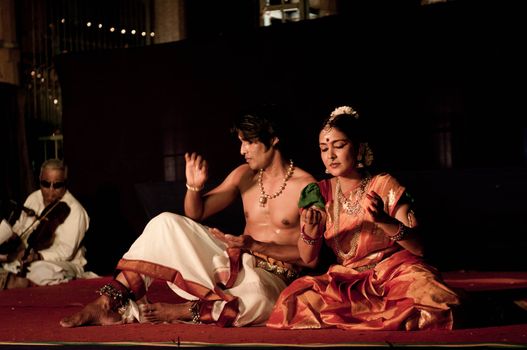 CHENNAI - JAN 21: Dancers perform at the traditional folk event called Mylapore Festival , Jan 21, 2010 in Chennai, India