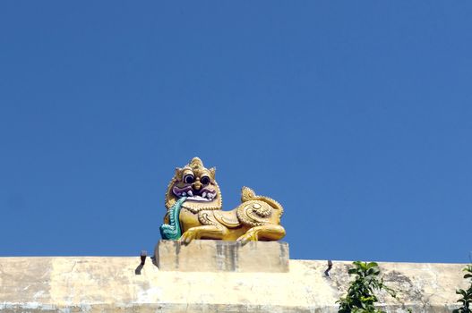 colorful sculpture at a traditional hindu temple