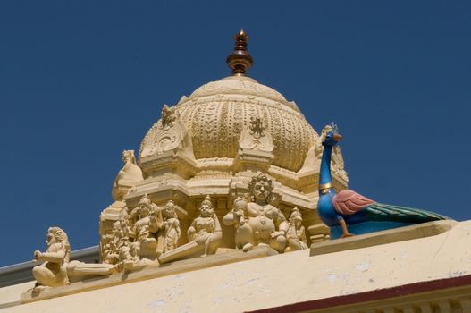 colorful sculpture at a traditional hindu temple