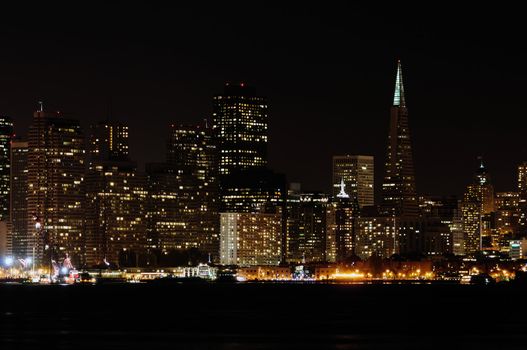 San francisco city skyline during night time