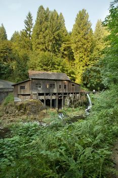 Historic Grist Mill in Forest along Cedar Creek in Washington State