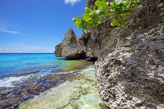 Beautiful landscape on the caribbean island, Curacao