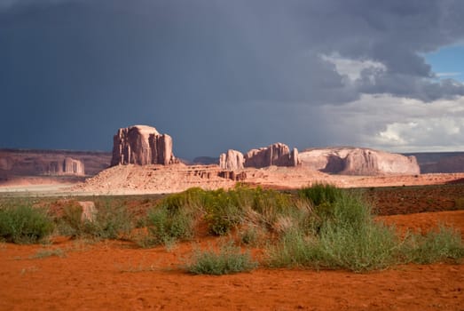 Spectacular Summer storm casts sunlight on Monument Valley