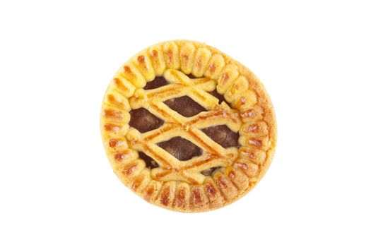 Isolated small fruit pie pastry.