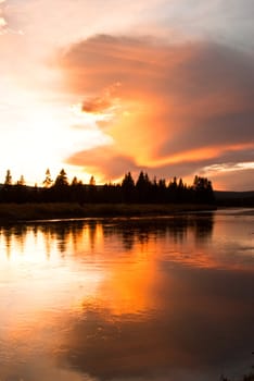 Smoke from forest fires add to brilliant sunset