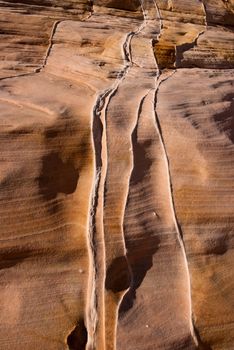 Rock shows age lines in sandstone