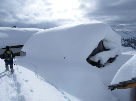 house covered by snow