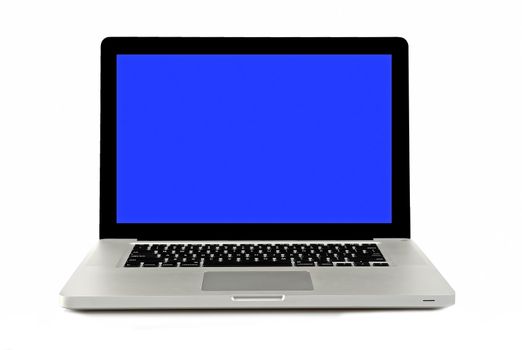 Image of a laptop with a blank screen on white