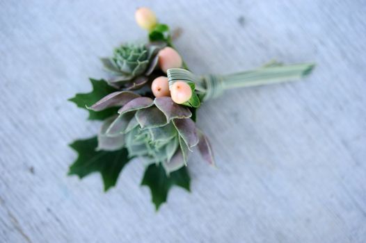 Image of a creatively designed  boutonniere