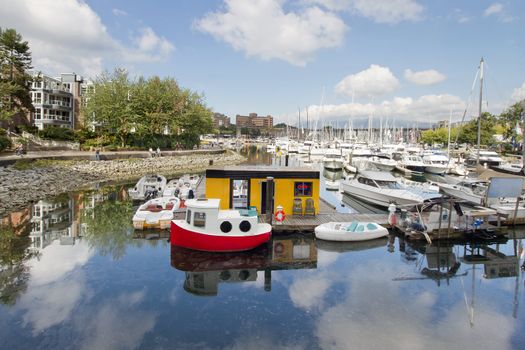 Marina at Granville Island in Vancouver British Columbia Canada