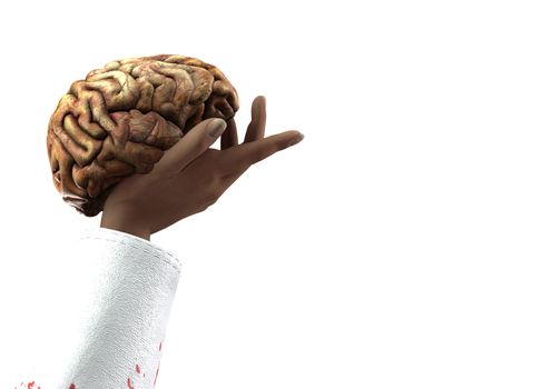 Concept image of a person holding someones mind.