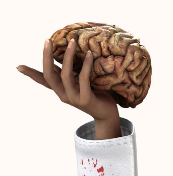 Concept image of a person holding someones mind.