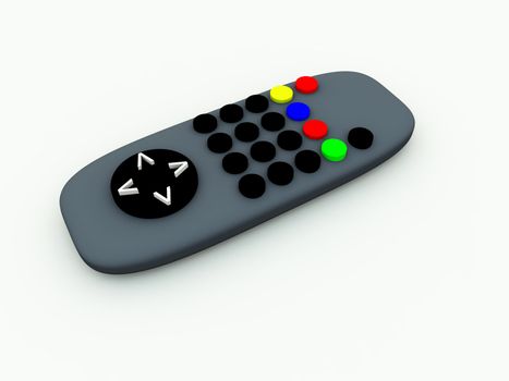 A close up of a television remote control.