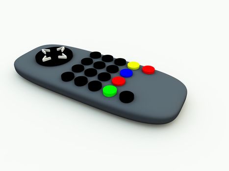 A close up of a television remote control.