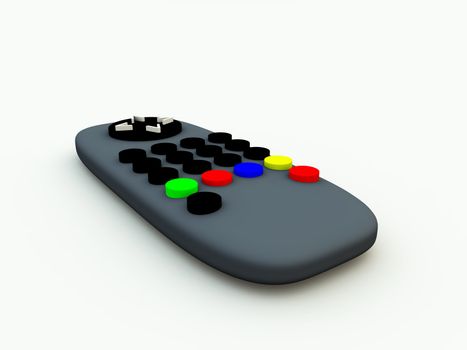 A close up of a television remote control.