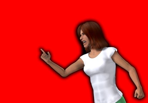 An image of a very angry looking women.

