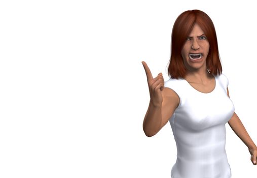 An image of a very angry looking women.

