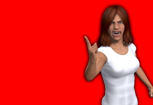 An image of a very angry looking women.
