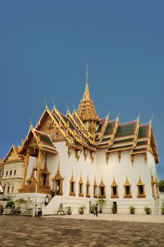 Beautiful and authentic Thai architecture on an overcast day