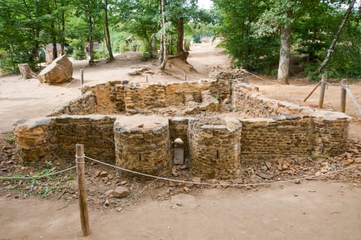 Guedelon medieval castle walls miniature