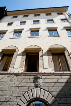 Rows of windows on building, Florence Italy