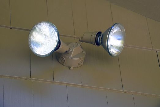 Auto sensing security lights at a local garage