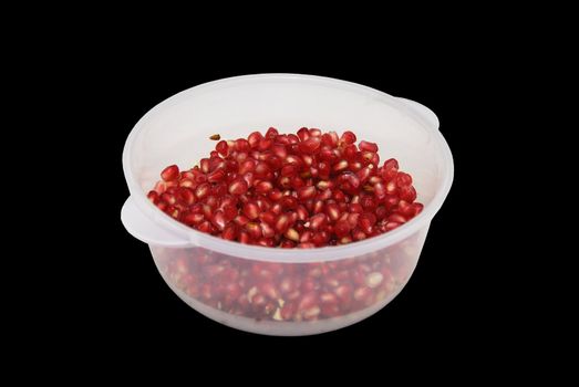 Freshly cut pomegranate ready to be served. An health food