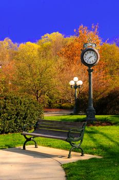 A beautiful park on a bright autumn day