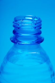 Closeup of the neck of a plastic bottle