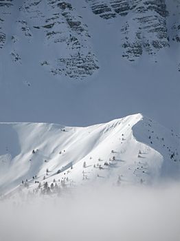 High mountain landscape in winter