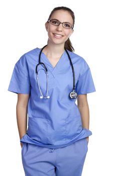 Beautiful young isolated smiling nurse