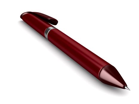 Ball pen on white background. Isolated 3D image