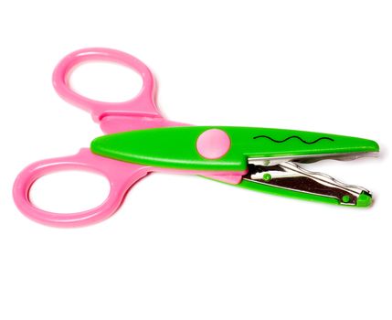 zigzag shape scissors foe kids isolated on white