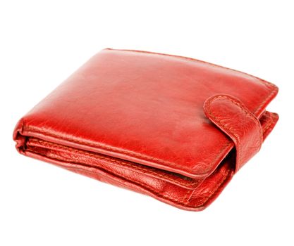 Nice red womans wallet isolated on white