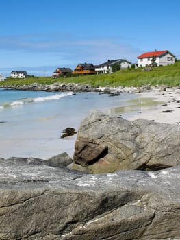 Picturesque landscape at Norway beach
