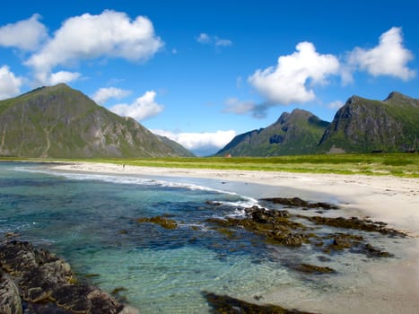 Picturesque landscape at Norway beach
