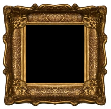 A large wooden frame - dark wood on white background