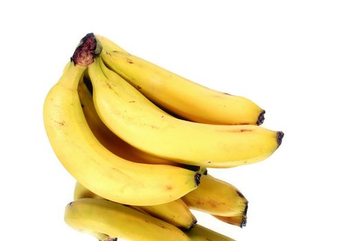 A bunch of ripe banana on a white background - isolated