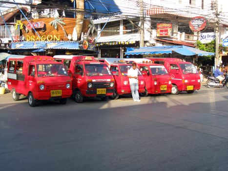 Taxi in Patong street, Phuket Thailand