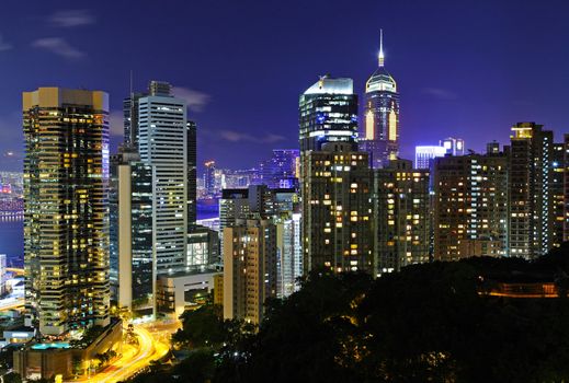 Hong Kong downtown at night