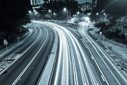 Modern urban landscape at night