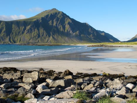 Picturesque landscape at Norway beach
