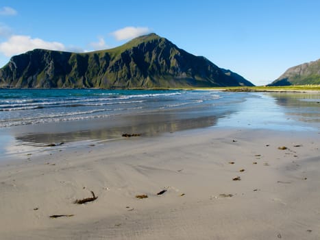 Picturesque landscape at Norway beach
