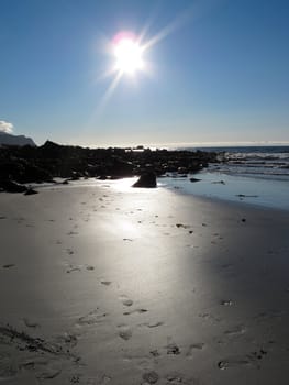 Picturesque sunset at Norway beach
