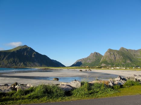 Picturesque landscape at Norway beach
