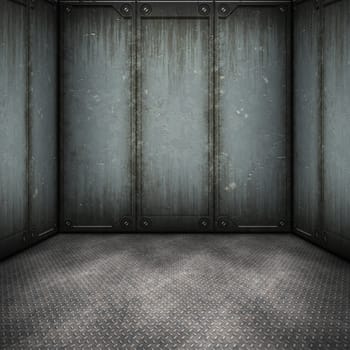 An image of a dark steel room background