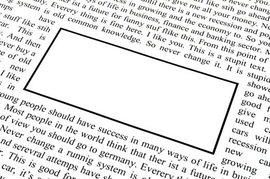 newspaper and copyspace for text message showing