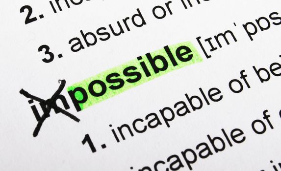 possible concept with word impossible in dictionary