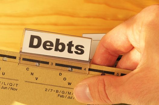 dept word on business folder showing finance or financial concept